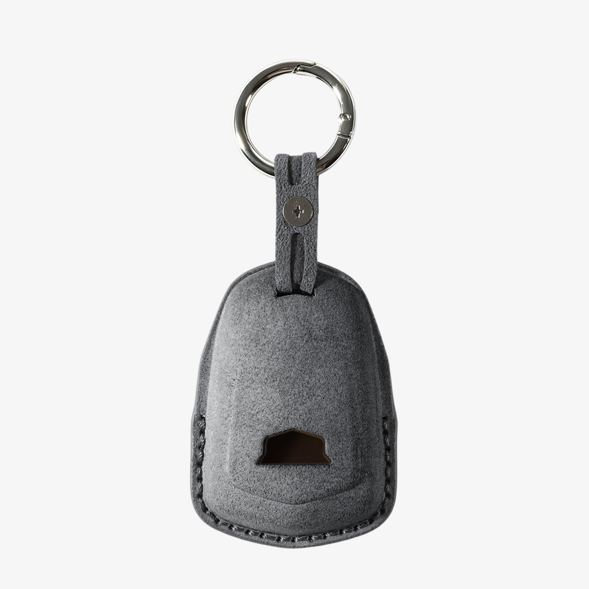 Alcantara Car Key Fob Cover for Cadillac Model B with Buckle - Space Grey 4