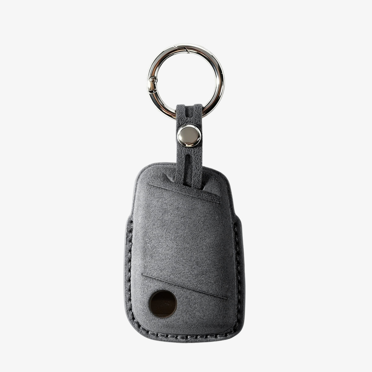Alcantara Car Key Fob Cover for Volkswagen - Model C with Buckle - Space Grey 4