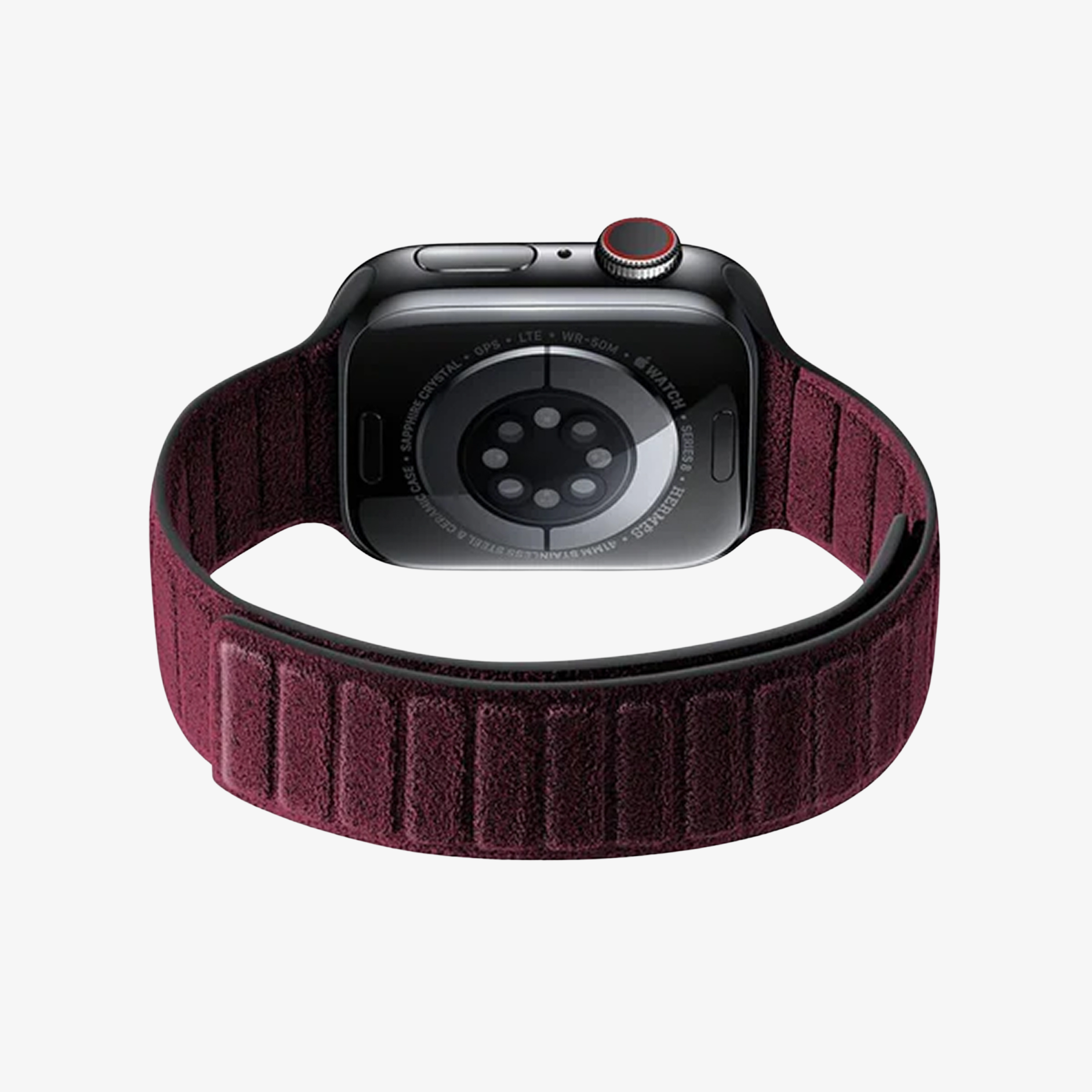 Alcantara Apple Watch Band - Wine Red - 42/44/45/46mm & Ultra (49mm)