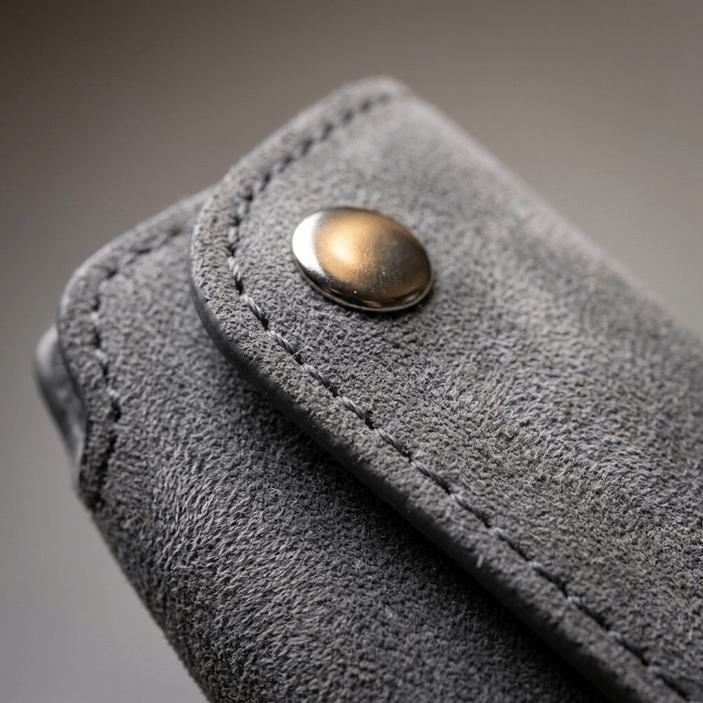 Alcantara Car Key Fob Cover for BMW Model A with Buckle - Space Grey - Alcanside