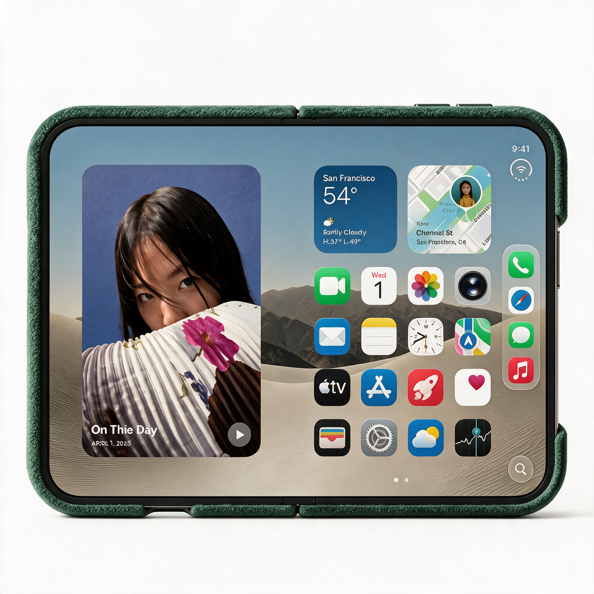 iPhone Duo - Alcantara Case - Midnight Green - Alcanside