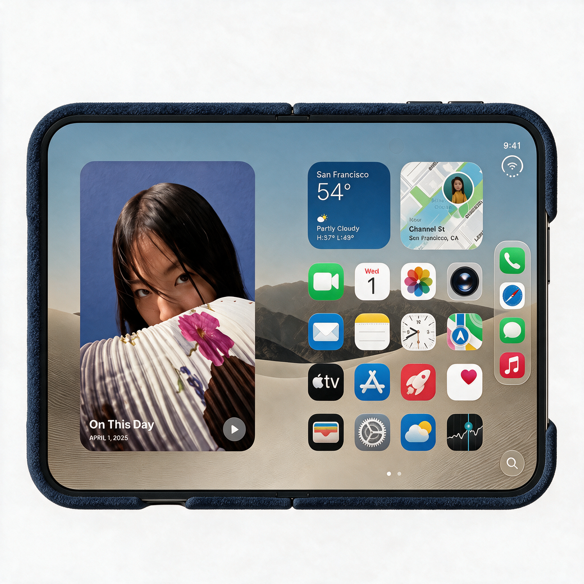 iPhone Duo - Alcantara Case - Navy Blue - Alcanside