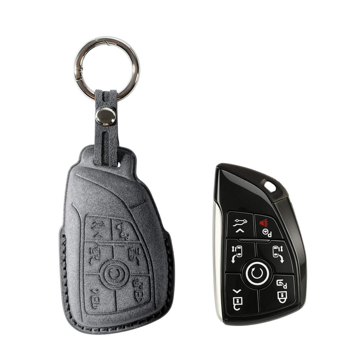 Alcantara Car Key Fob Cover for Buick Model H - Space Grey 1