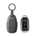 Alcantara Car Key Fob Cover for Hyundai Model A - Space Grey