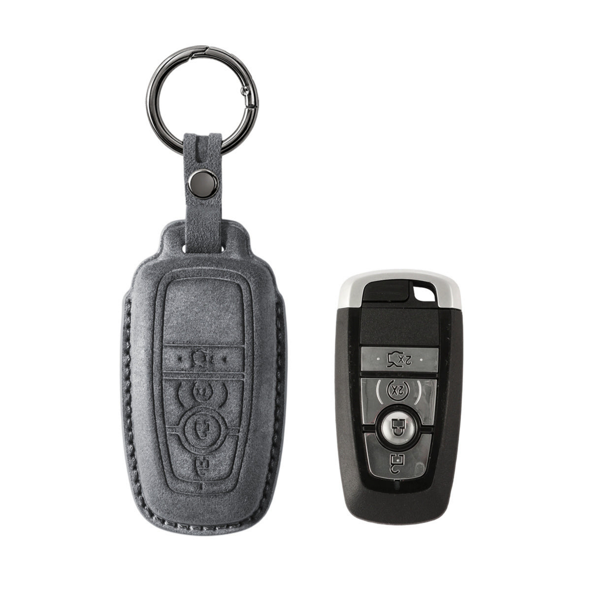 Alcantara Car Key Fob Cover for Lincoln Model A - Space Grey 1