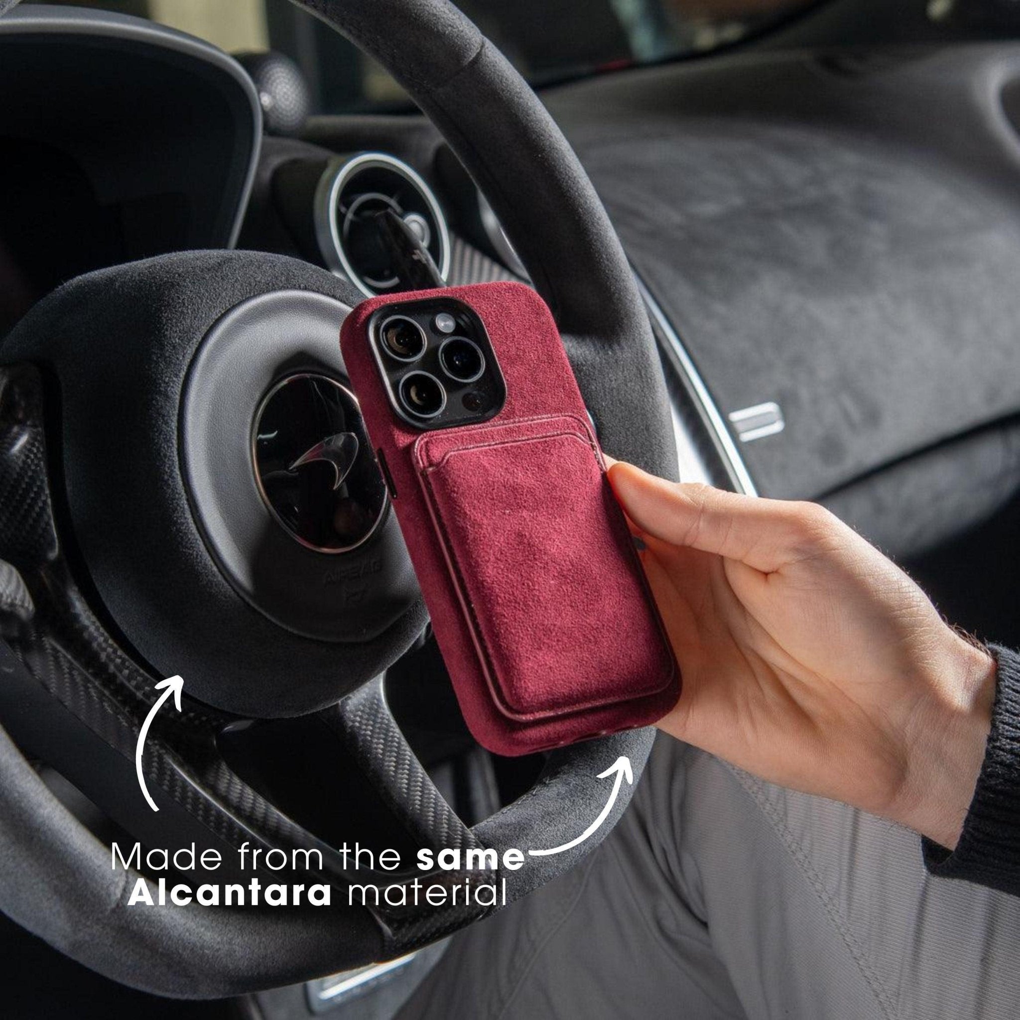 iPhone 15 Plus - Alcantara Case - Wine Red - Alcanside