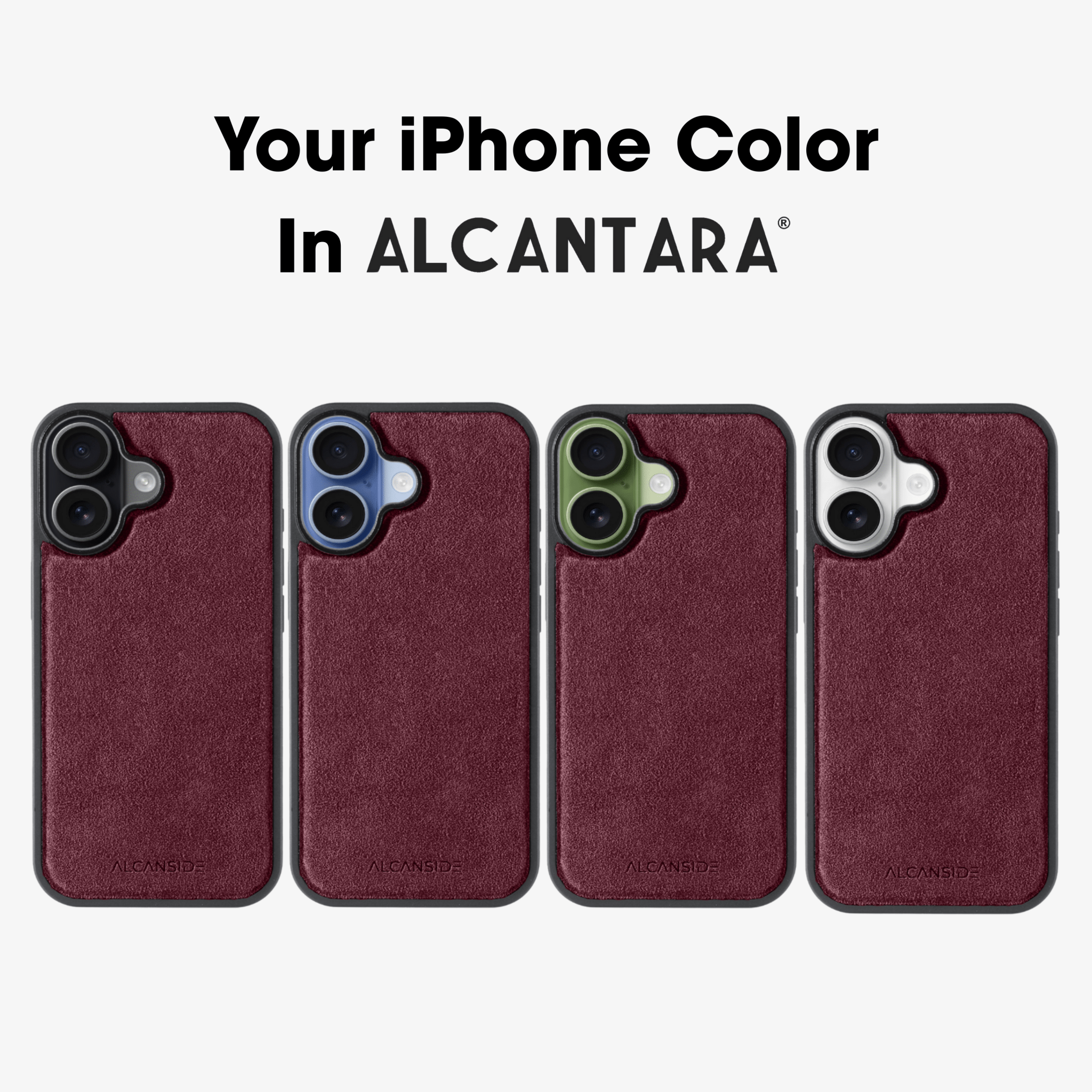 iPhone 17 - Alcantara Back Cover - Wine Red - Alcanside
