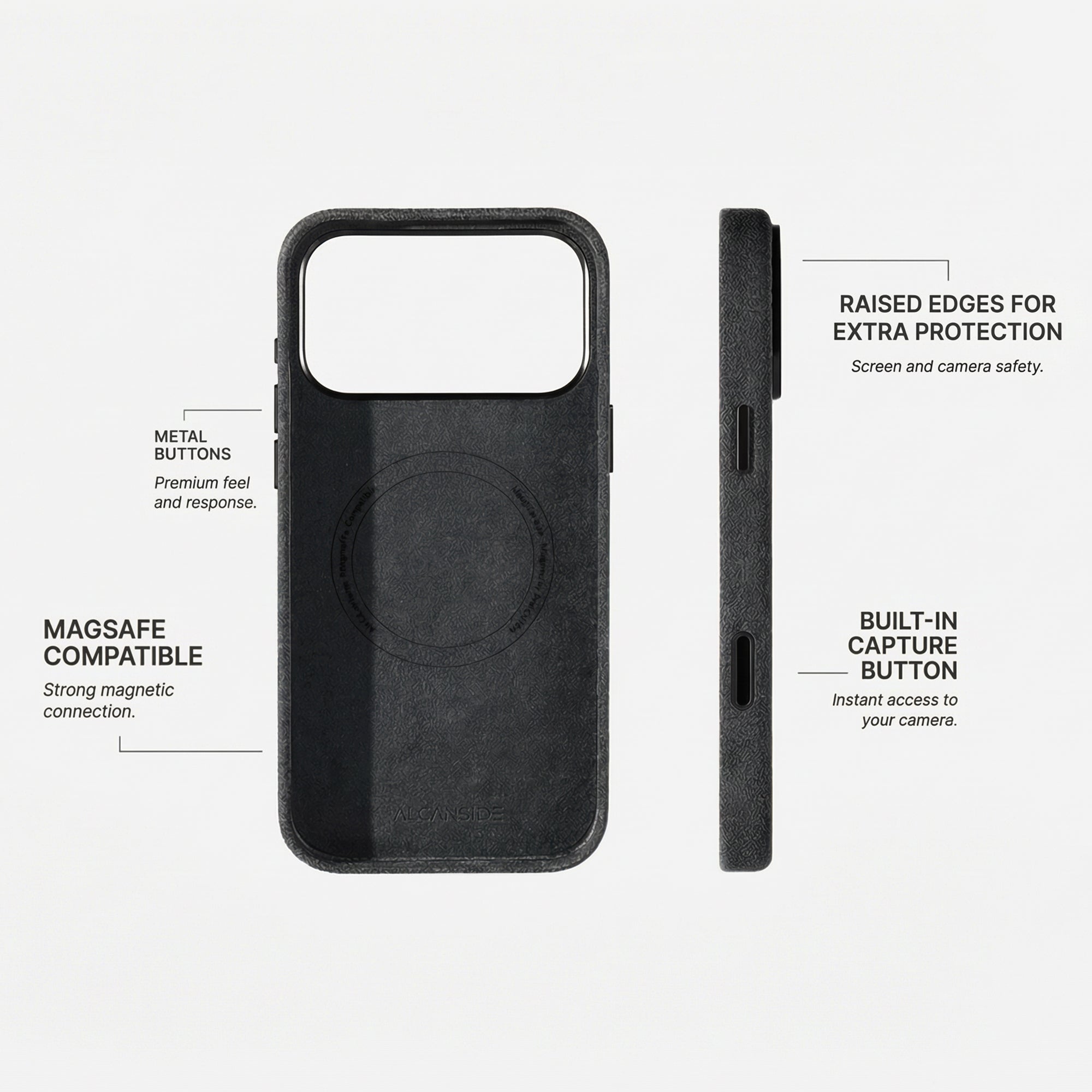 iPhone 17 Pro Max - Alcantara Case - Space Grey - Alcanside