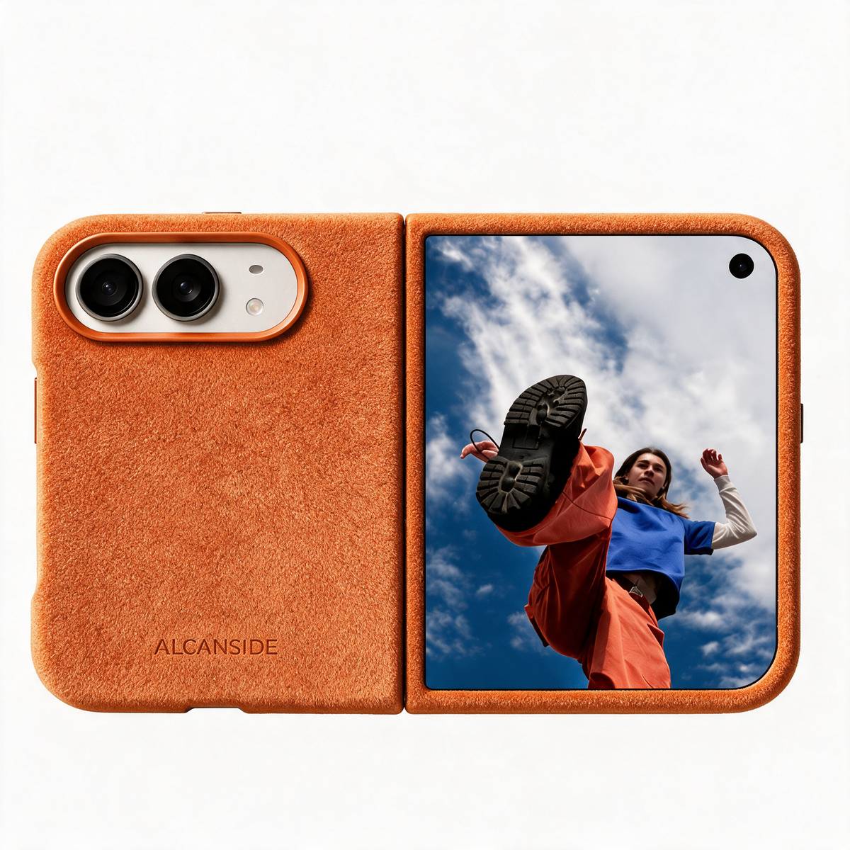 iPhone Duo - Alcantara Case - Orange - Alcanside