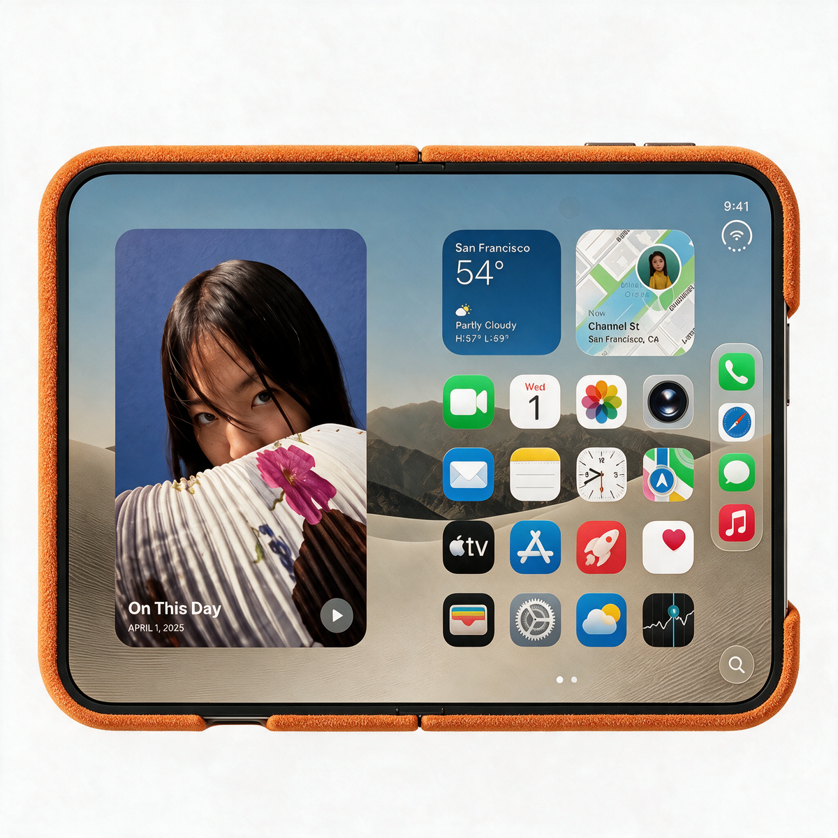 iPhone Duo - Alcantara Case - Orange - Alcanside
