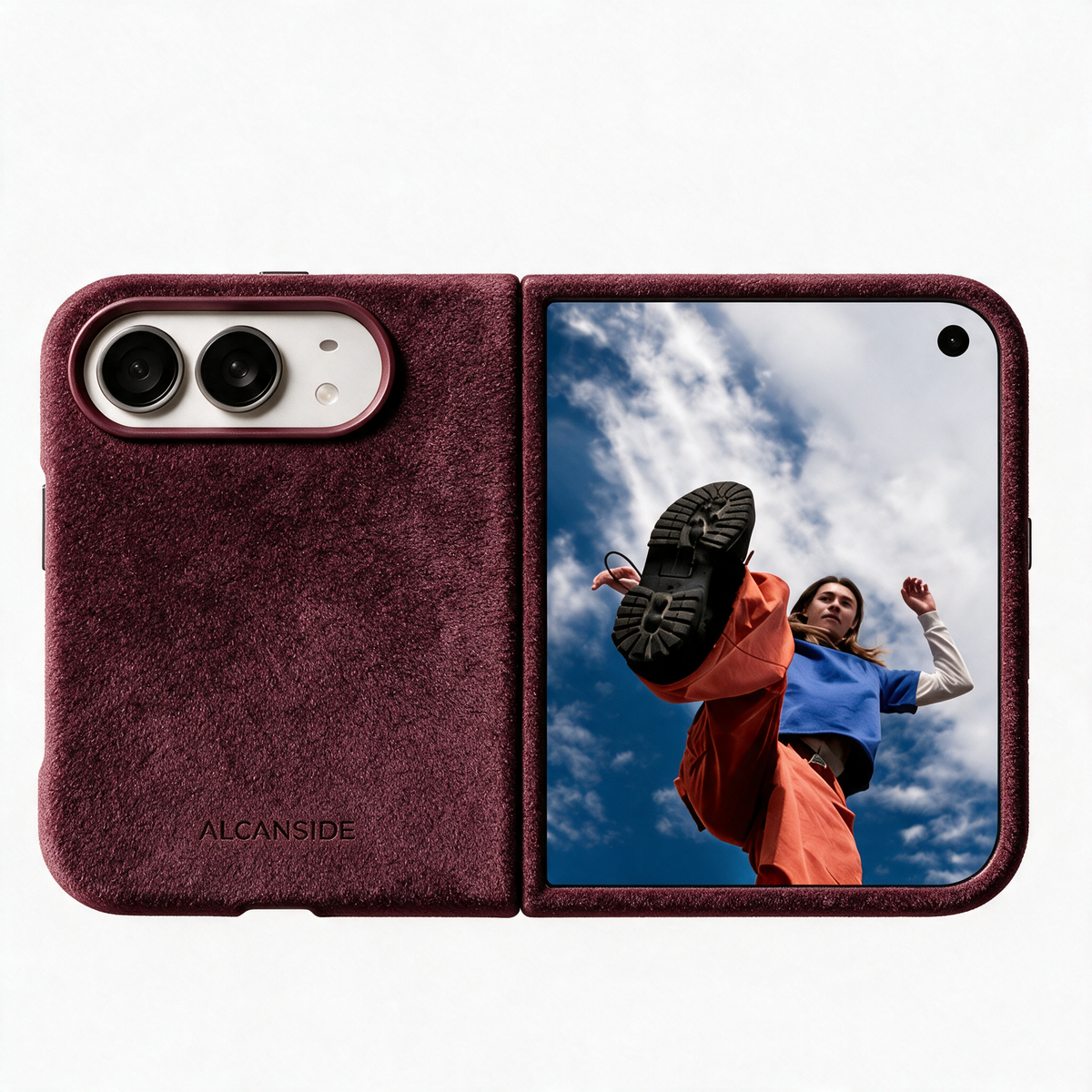 iPhone Duo - Alcantara Case - Wine Red - Alcanside