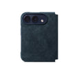 Navy Blue Alcantara folio case for iPhone Duo, back view with the camera
